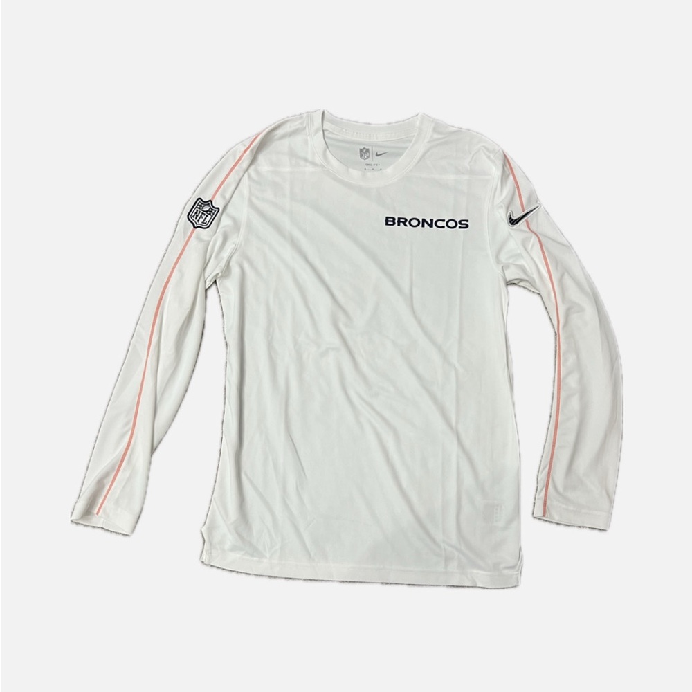 Nike Medium LS White Denver Broncos Dri-Fit shirt